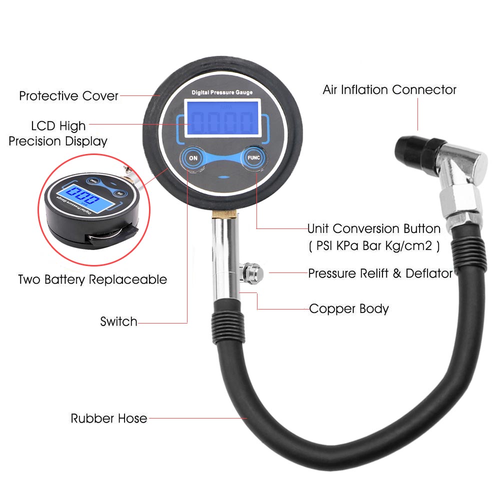 0-200Psi Tire Pressure Gauge M - Electronics Quiz recension och pris