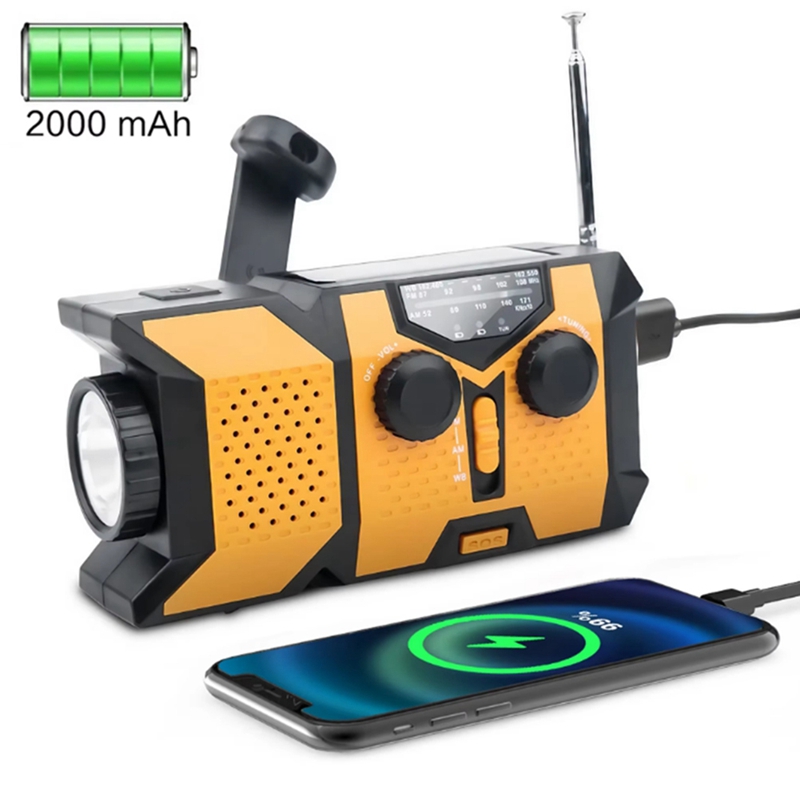 Solar Hand Crank Radio with LE - Solar Powered Charger recension och pris