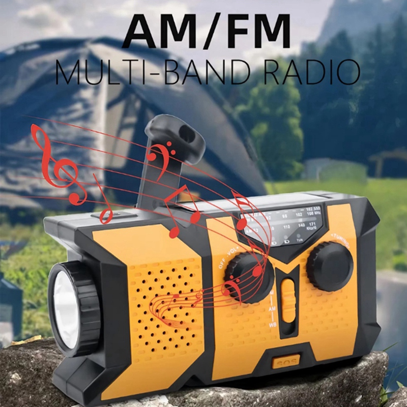 Solar Hand Crank Radio with LE - Solar Powered Charger recension och pris