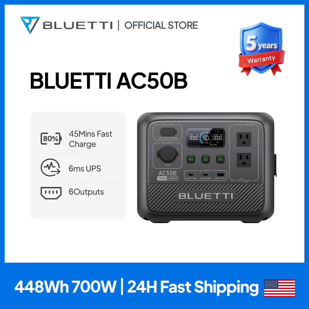 BLUETTI AC50B Portable Power S - Solar Powered Charger recension och pris
