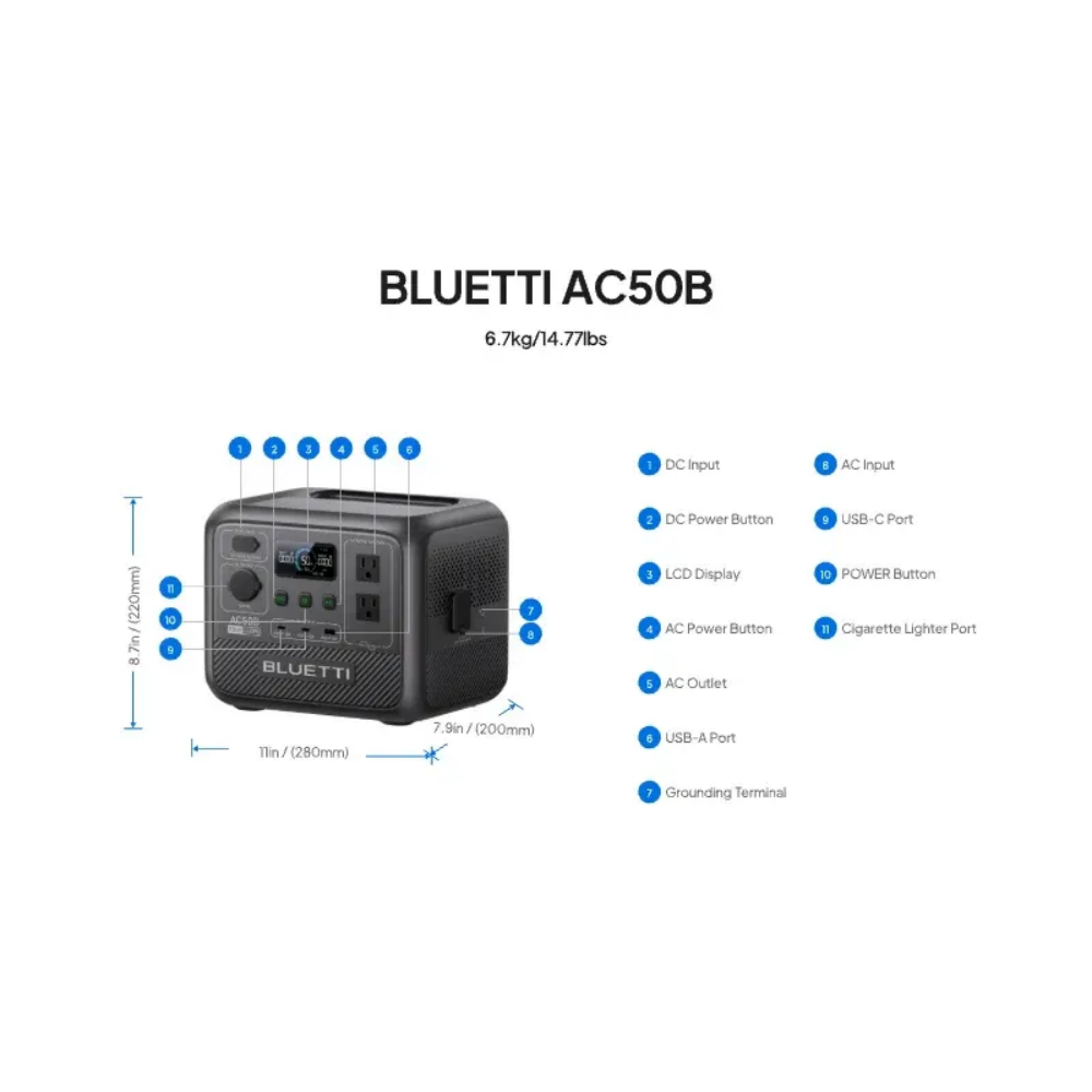 BLUETTI AC50B Portable Power S - Solar Powered Charger recension och pris