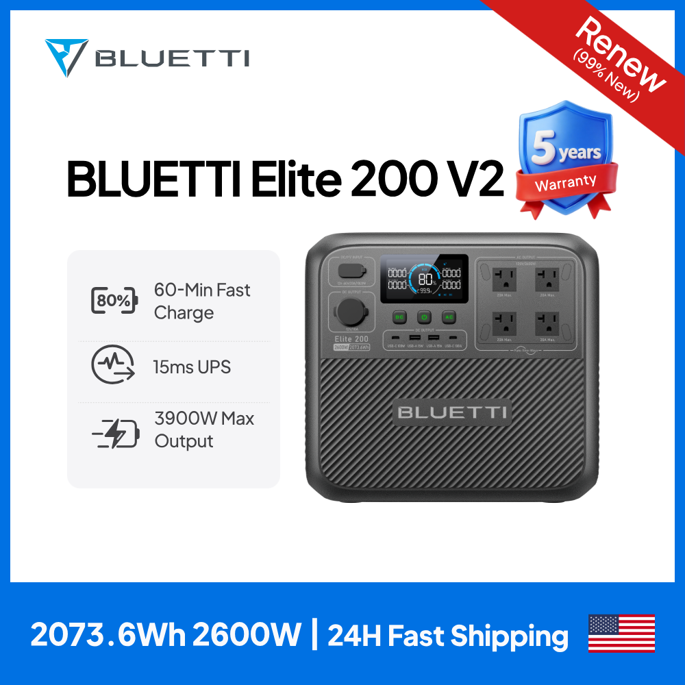 【Renew】BLUETTI Elite 200 V2 Po - Solar Powered Charger recension och pris