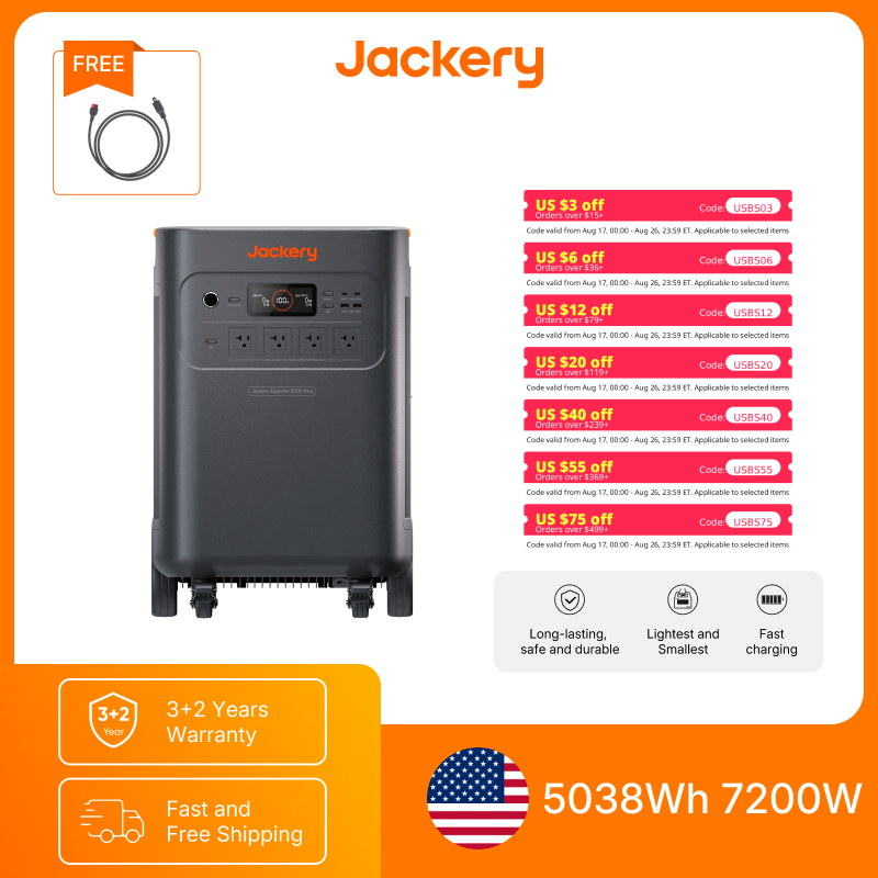 Jackery Explorer 5000 Plus wit - Solar Powered Charger recension och pris